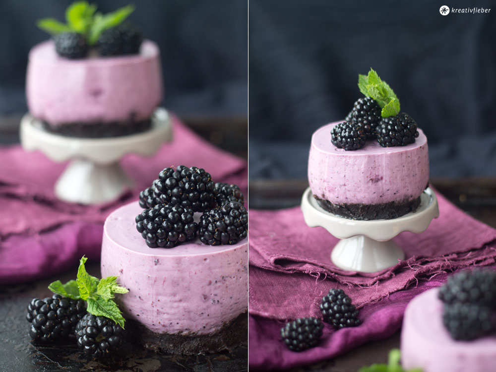 Brombeer Törtchen mit Oreo Brownie Boden - Kreativfieber Brombeer Törtchen mit Oreo Brownie Boden - Kreativfieber