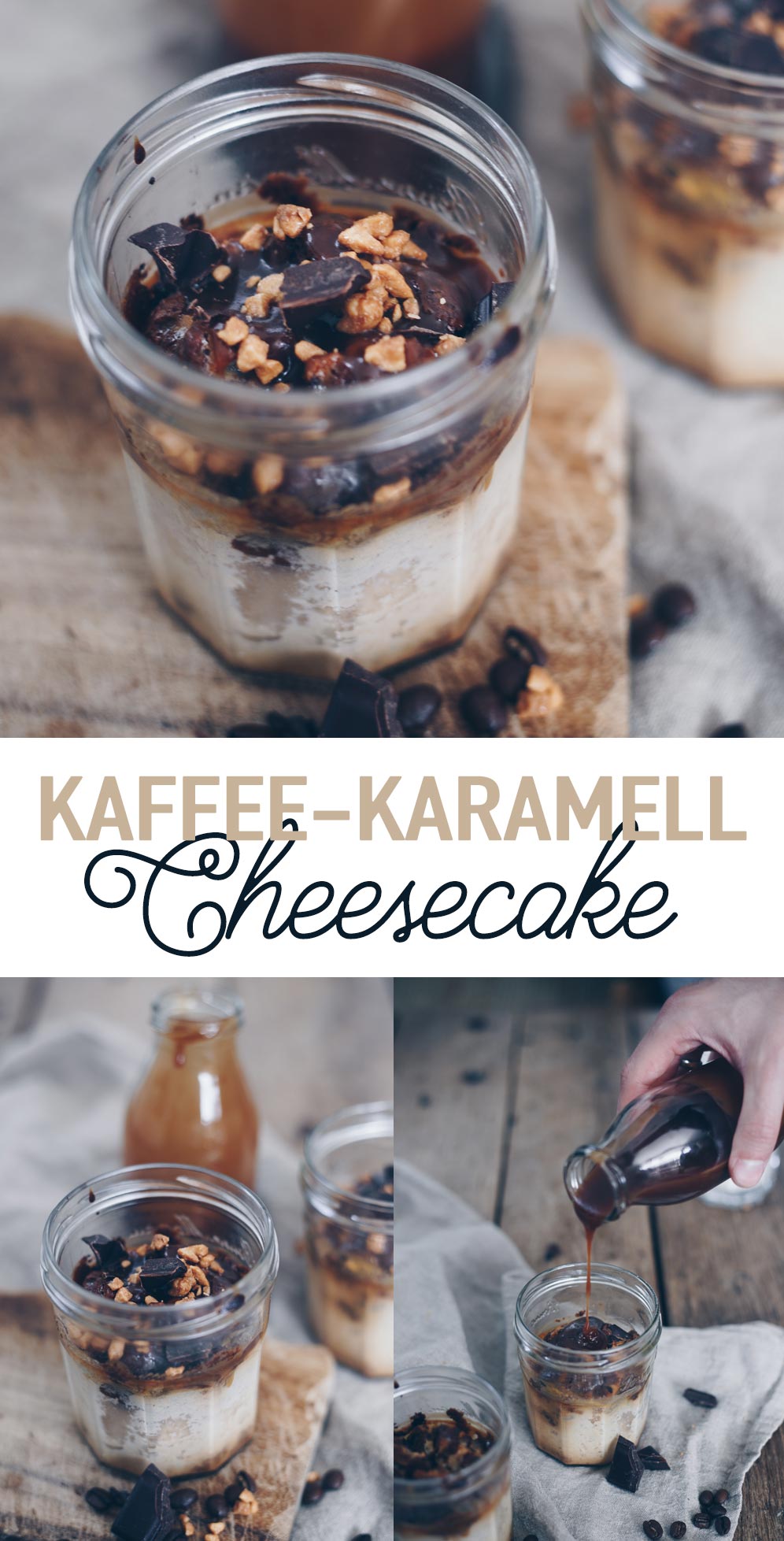 Kaffee-Karamell-Cheesecake im Glas backen - Rezeptidee für Unterwegs Kaffee-Karamell-Cheesecake im Glas backen - Rezeptidee für Unterwegs