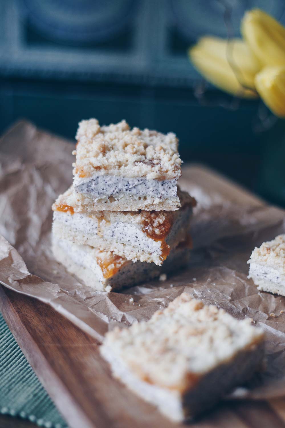 Aprikosen-Mohn-Kuchen vom Blech - perfekt zum Einfrieren